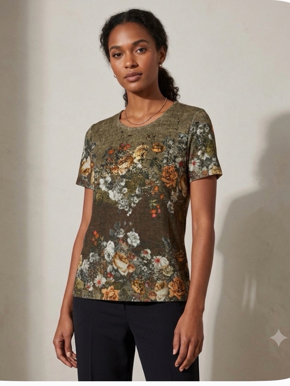 Olga Santoni Chic Earthy Designer Women’s Top Size 16 US